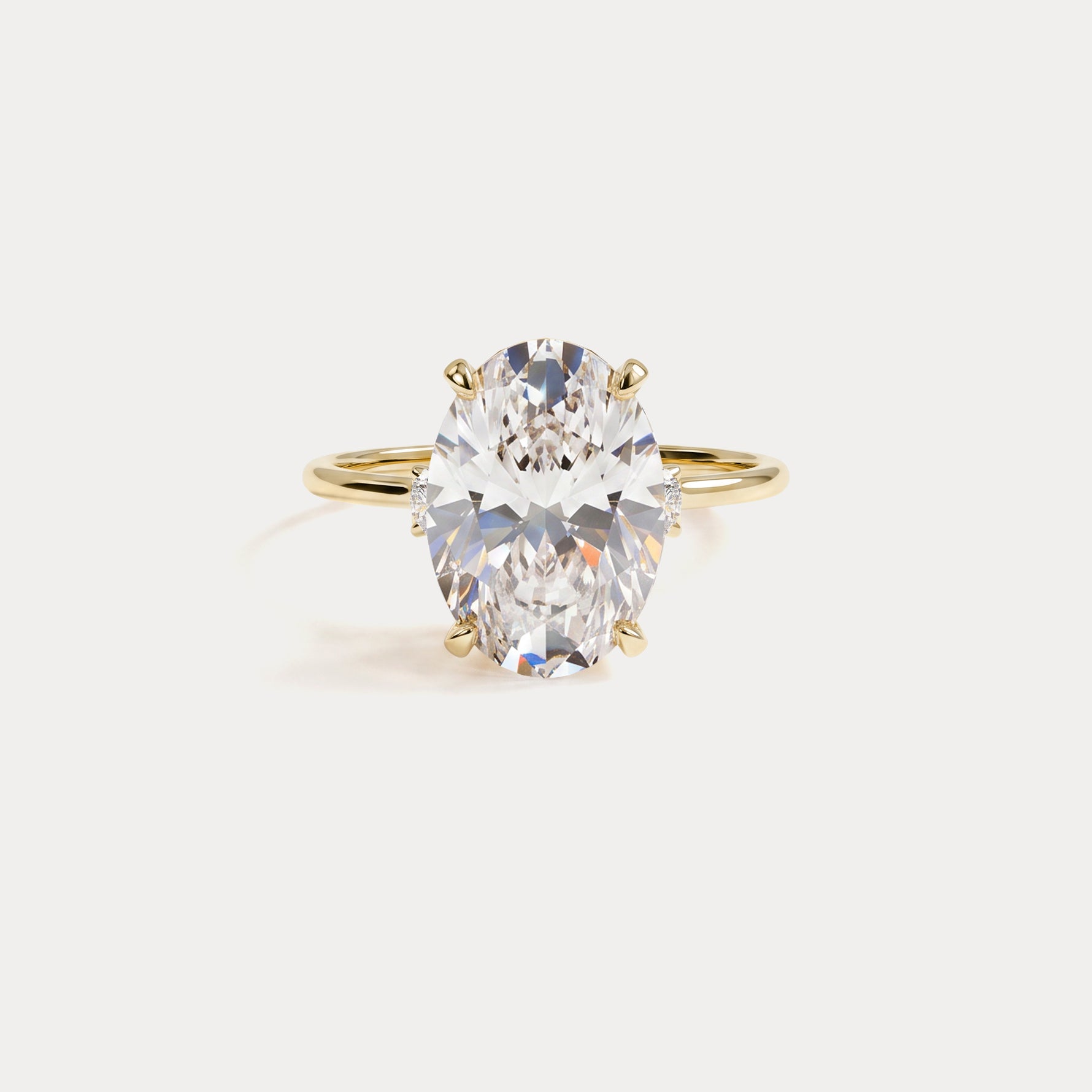 Olivia丨3CT Three-Stone Lotus-Inspired Lab-grown Diamond Engagement Ring - Rings
