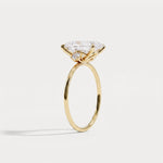 Olivia丨3CT Three-Stone Lotus-Inspired Lab-grown Diamond Engagement Ring - Rings
