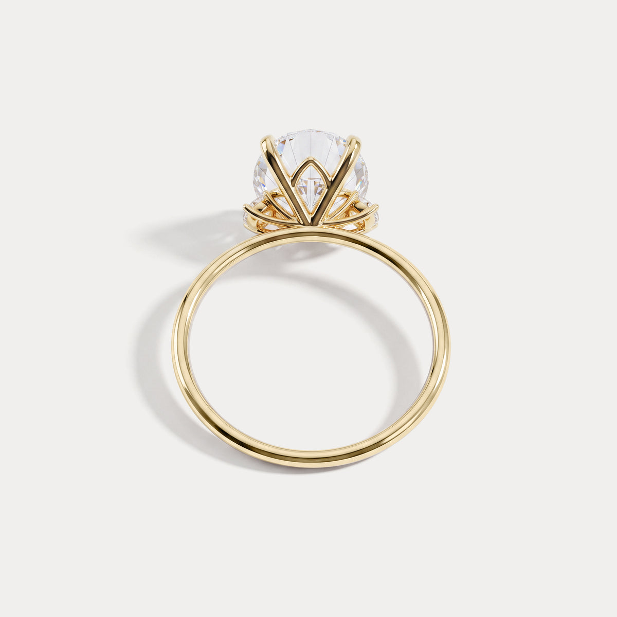 Olivia丨3CT Three-Stone Lotus-Inspired Lab-grown Diamond Engagement Ring - Rings