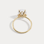 Olivia丨3CT Three-Stone Lotus-Inspired Lab-grown Diamond Engagement Ring - Rings