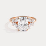 Lettice丨Elongated Cushion Lab Diamond Butterfly Cluster Engagement Ring - Rings