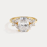 Lettice丨Elongated Cushion Lab Diamond Butterfly Cluster Engagement Ring - Rings