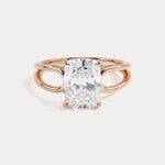 Agatha丨Elongated Cushion Lab Diamond Open Gallery Solitaire Engagement Ring - Rings
