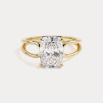 Agatha丨Elongated Cushion Lab Diamond Open Gallery Solitaire Engagement Ring - Rings
