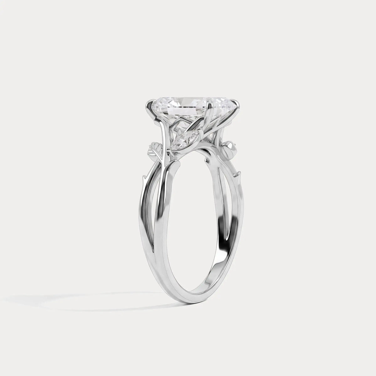 Georgia丨Elongated Cushion Cut Lab Diamond Intertwined Vine Engagement Ring - Rings