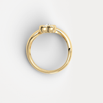 Heart Shaped Diamond Bezel Wave Ring in Sterling Silver - Rings