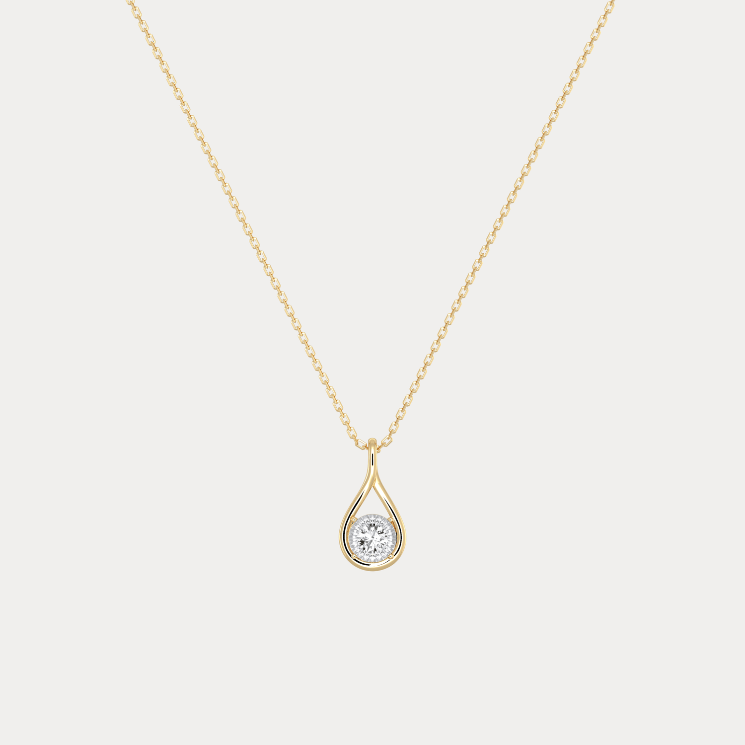 Lab - Diamond Teardrop Pendant Necklace - Necklaces