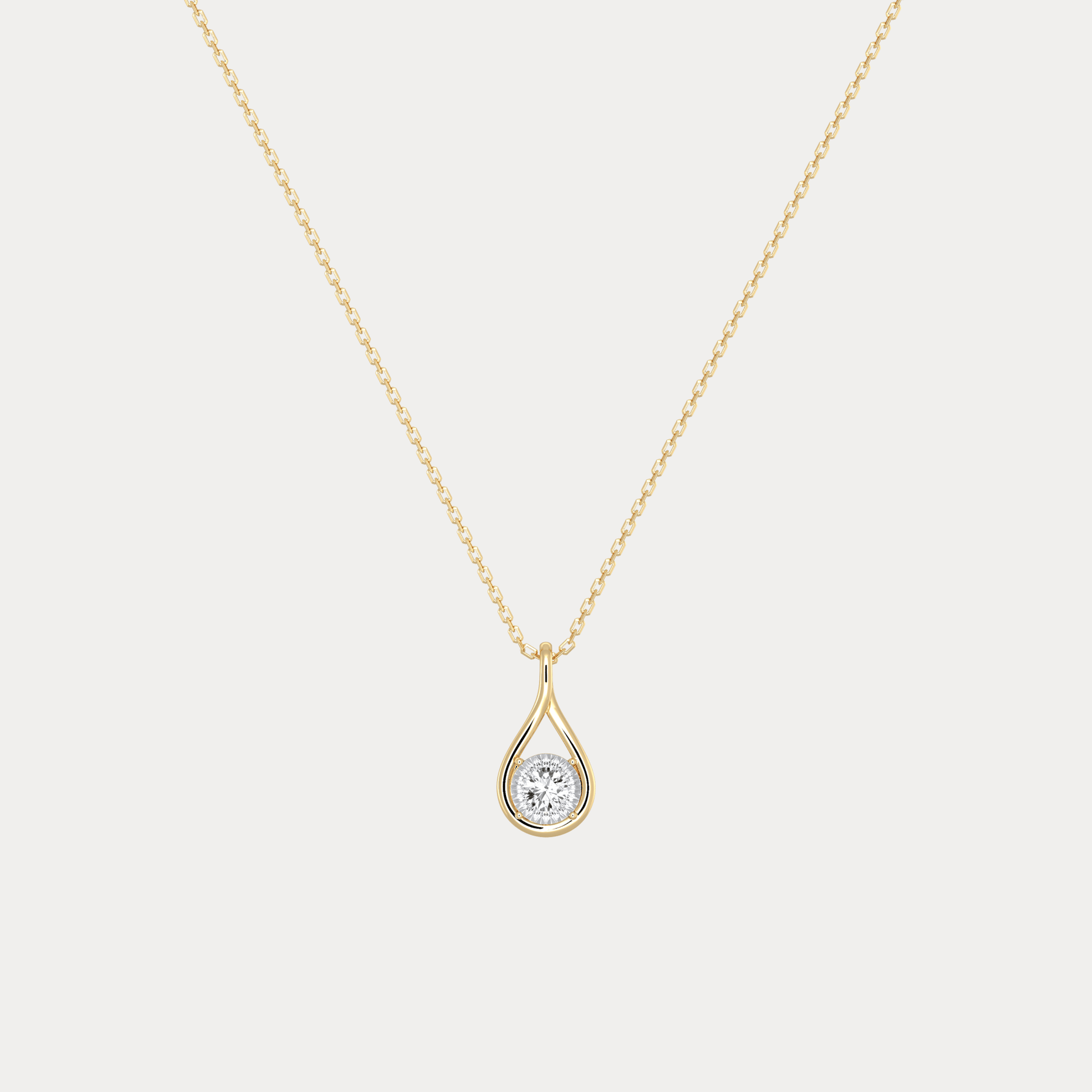 Lab - Diamond Teardrop Pendant Necklace - Necklaces