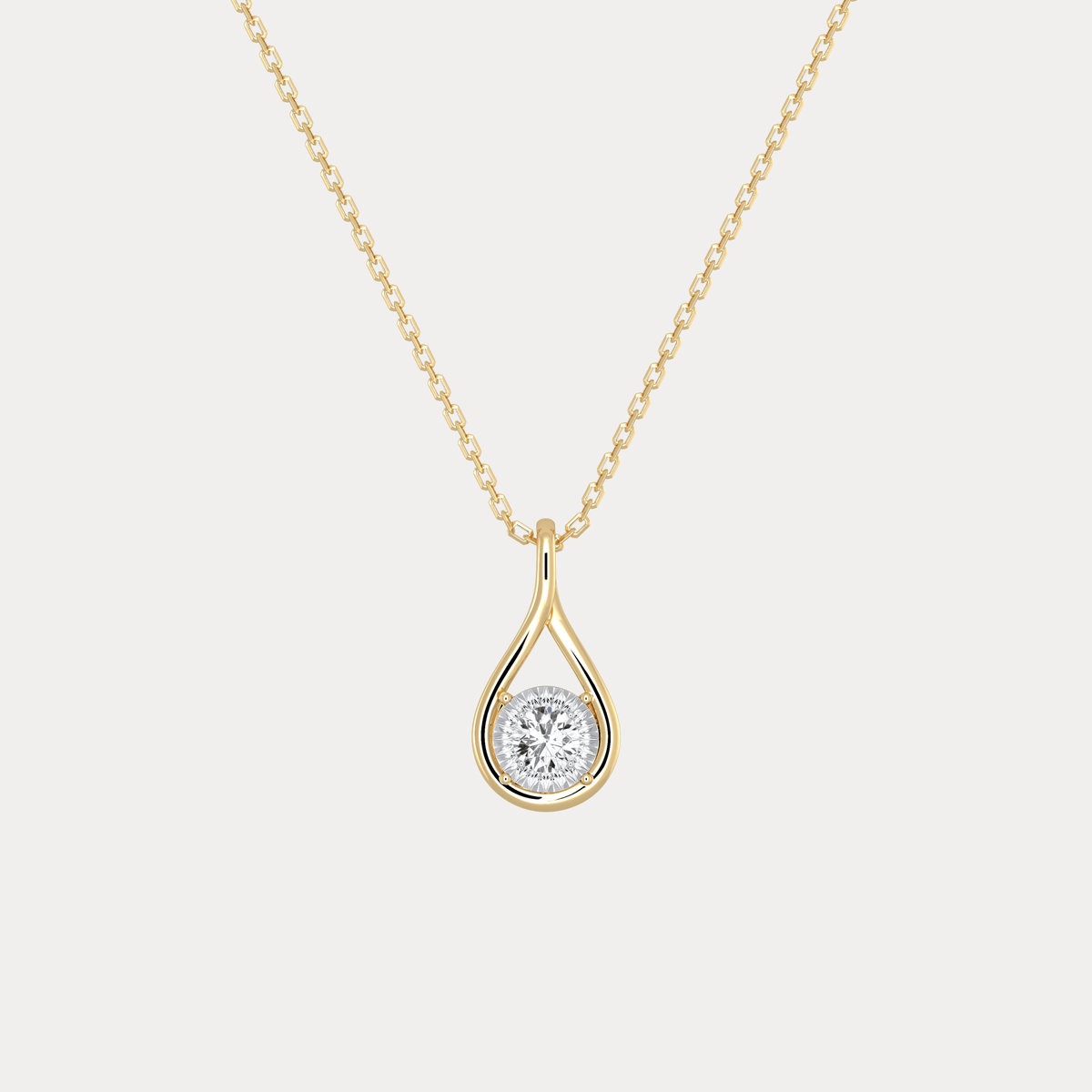 Lab - Diamond Teardrop Pendant Necklace - Necklaces