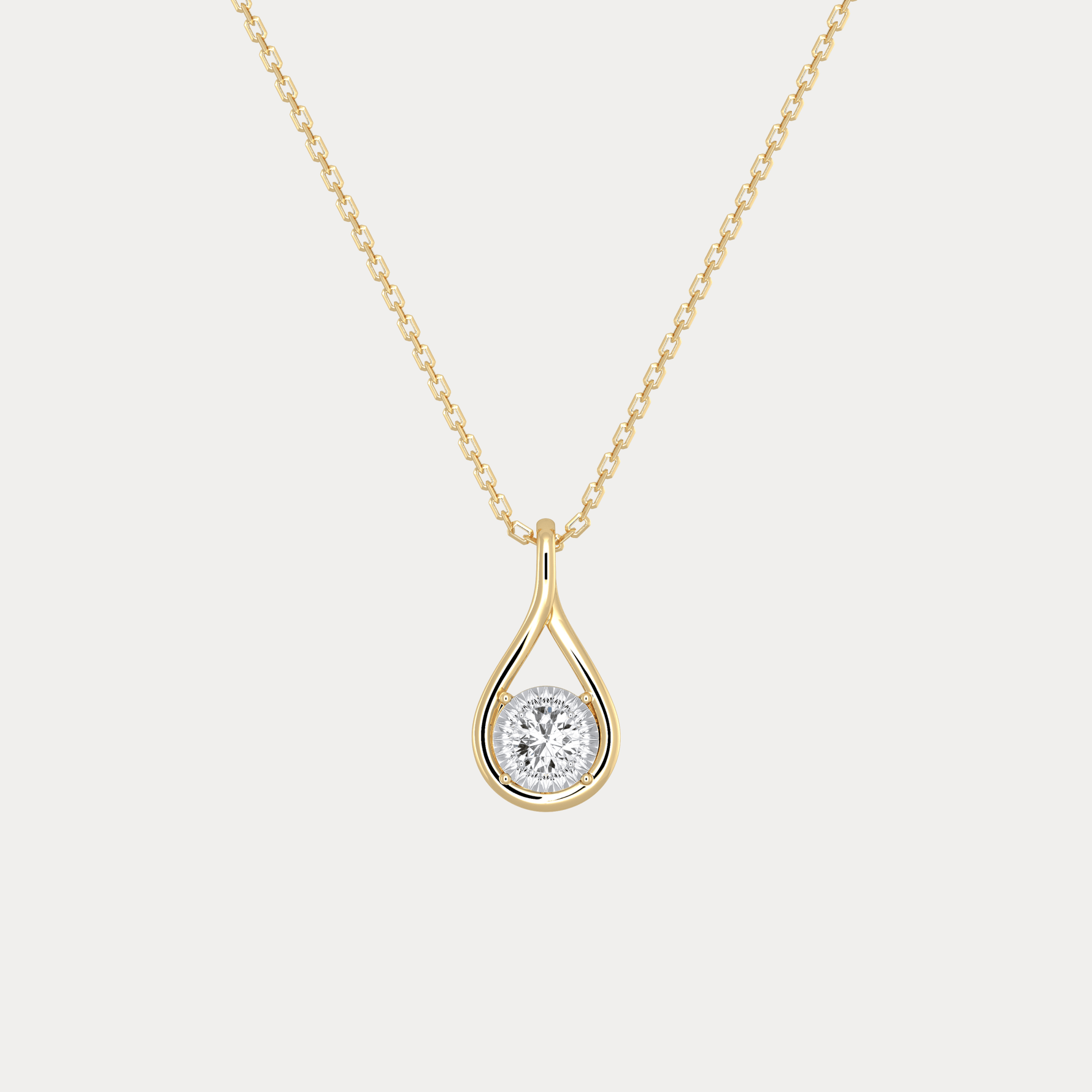 Lab - Diamond Teardrop Pendant Necklace - Necklaces