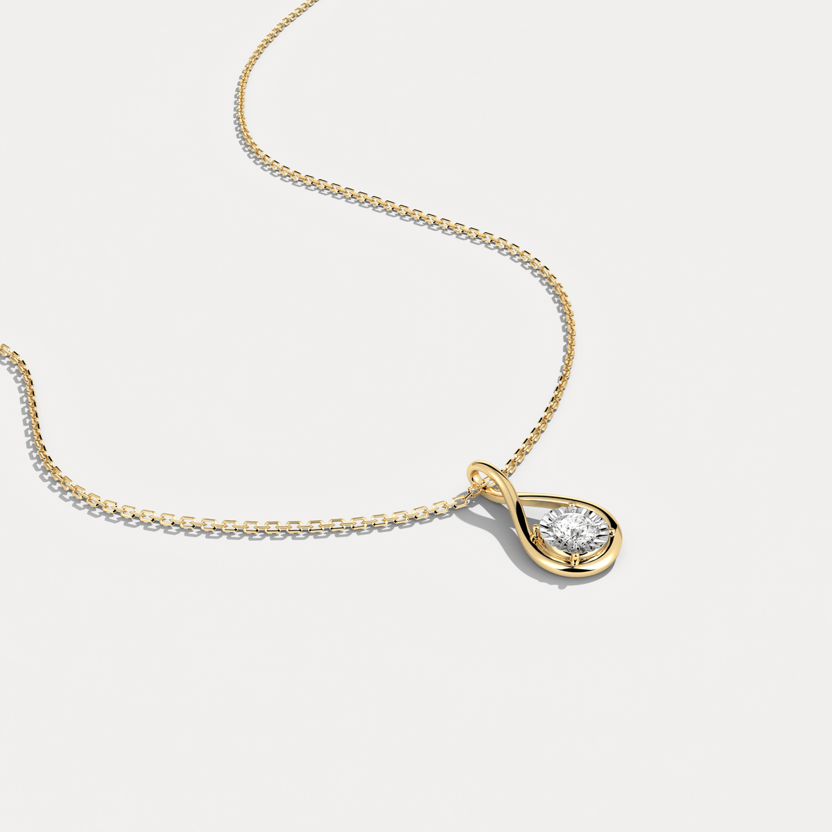 Lab - Diamond Teardrop Pendant Necklace - Necklaces