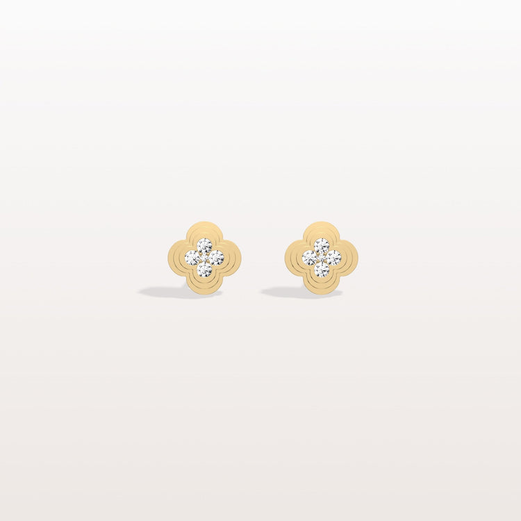 Lab Diamond Four Leaf Clover Studs Earrings - Earrings