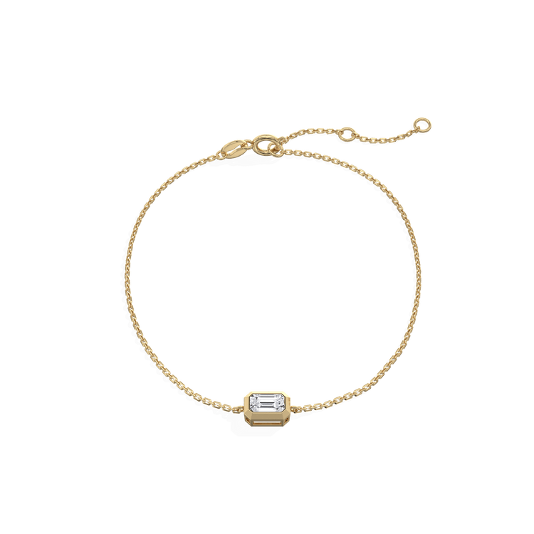 0.15CT Emerald Cut Lab Grown Diamond Chain Bracelet - Bracelets