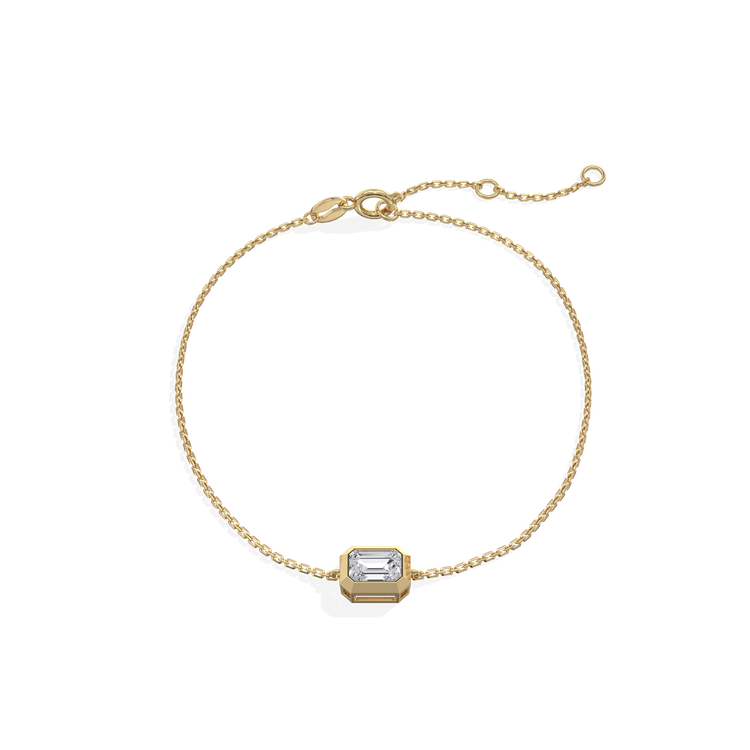 0.5CT Emerald Cut Lab Grown Diamond Chain Bracelet - Bracelets