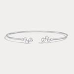 Bubble Lab - Grown Diamond Open Cuff Bangle in 14K Gold/Platinum - Bracelets