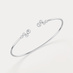 Bubble Lab - Grown Diamond Open Cuff Bangle in 14K Gold/Platinum - Bracelets