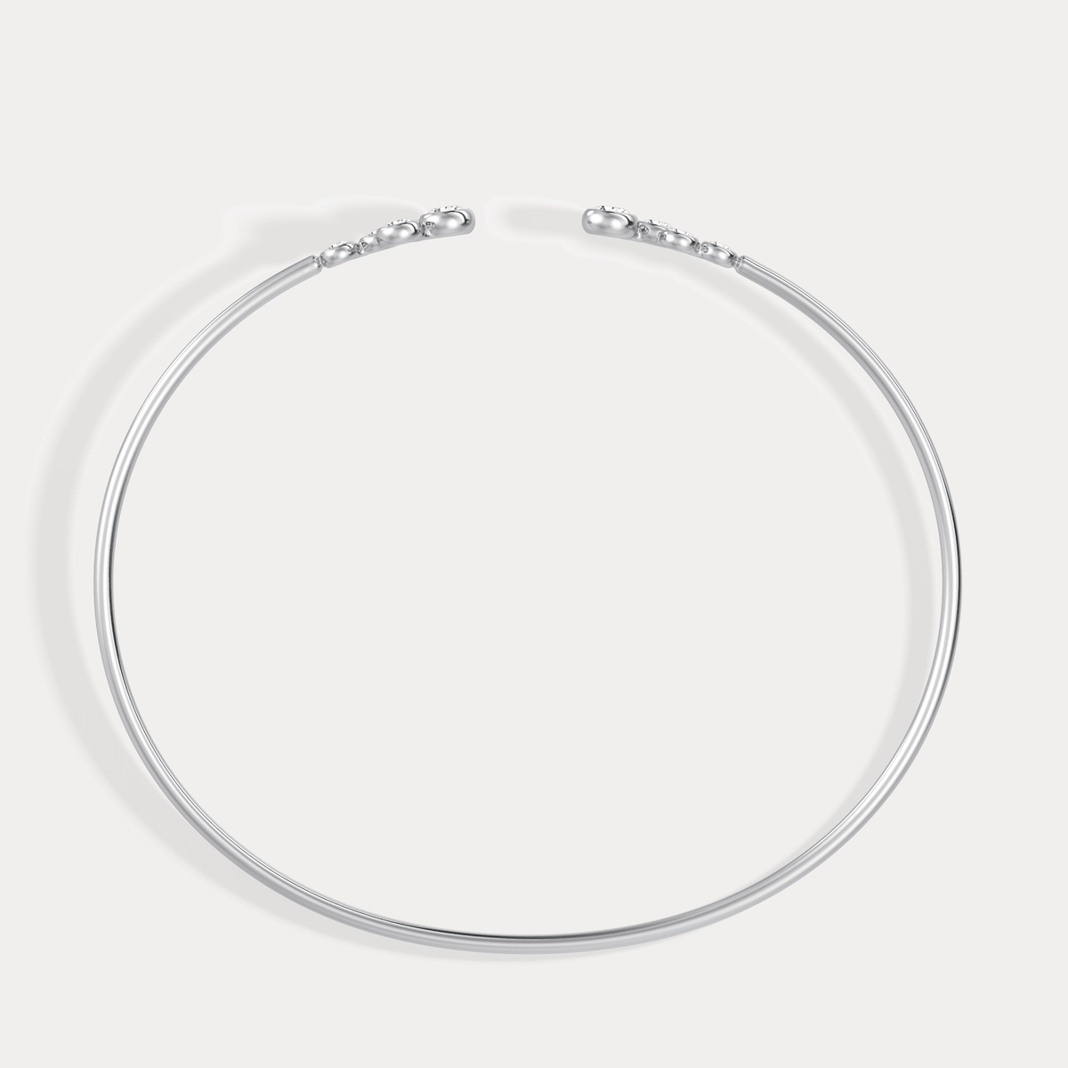 Bubble Lab - Grown Diamond Open Cuff Bangle in 14K Gold/Platinum - Bracelets