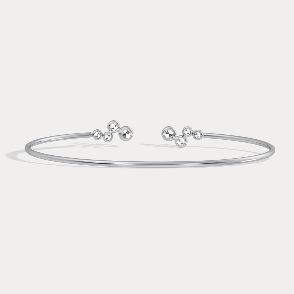 Bubble Lab - Grown Diamond Open Cuff Bangle in 14K Gold/Platinum - Bracelets