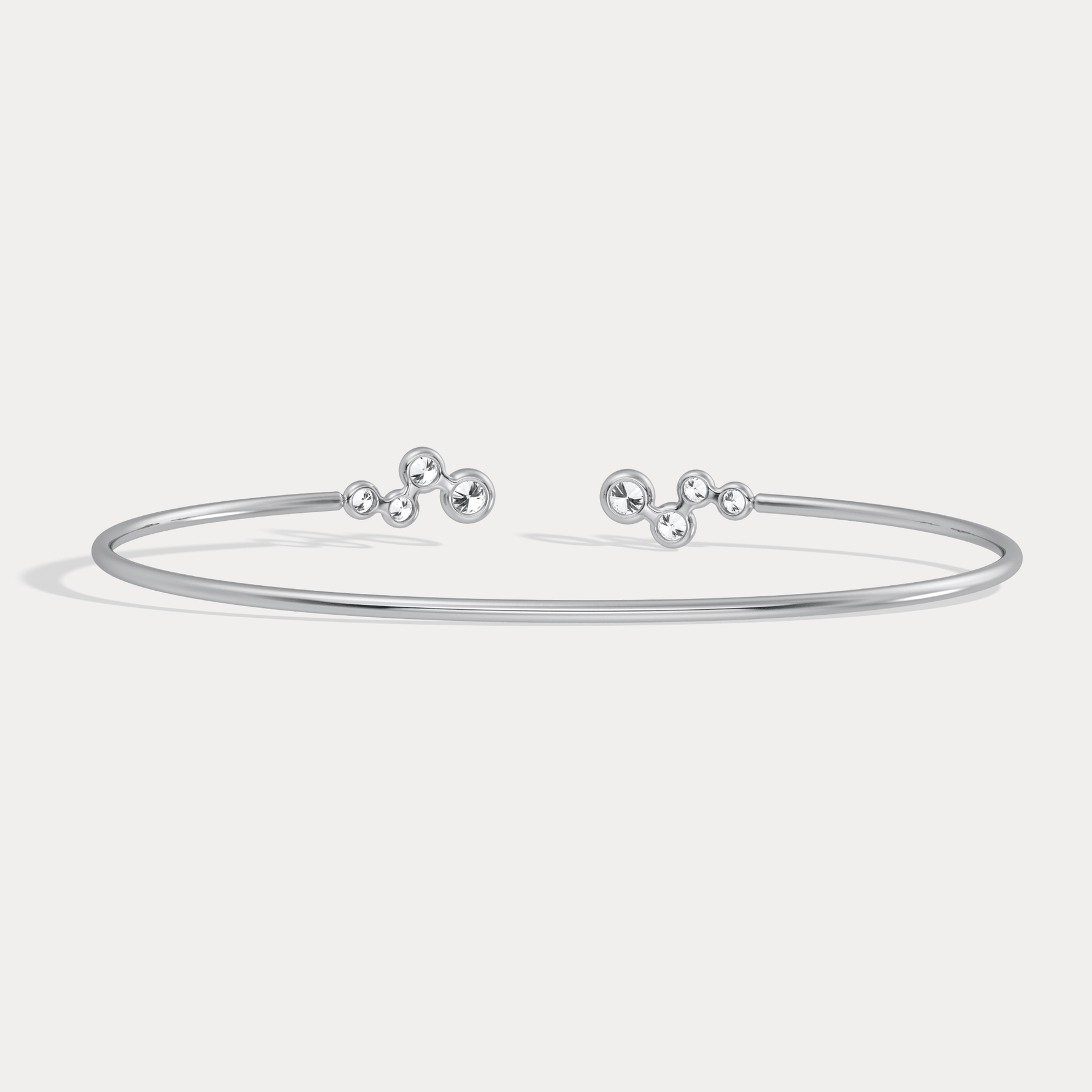 Bubble Lab - Grown Diamond Open Cuff Bangle in 14K Gold/Platinum - Bracelets