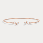 Bubble Lab - Grown Diamond Open Cuff Bangle in 14K Gold/Platinum - Bracelets