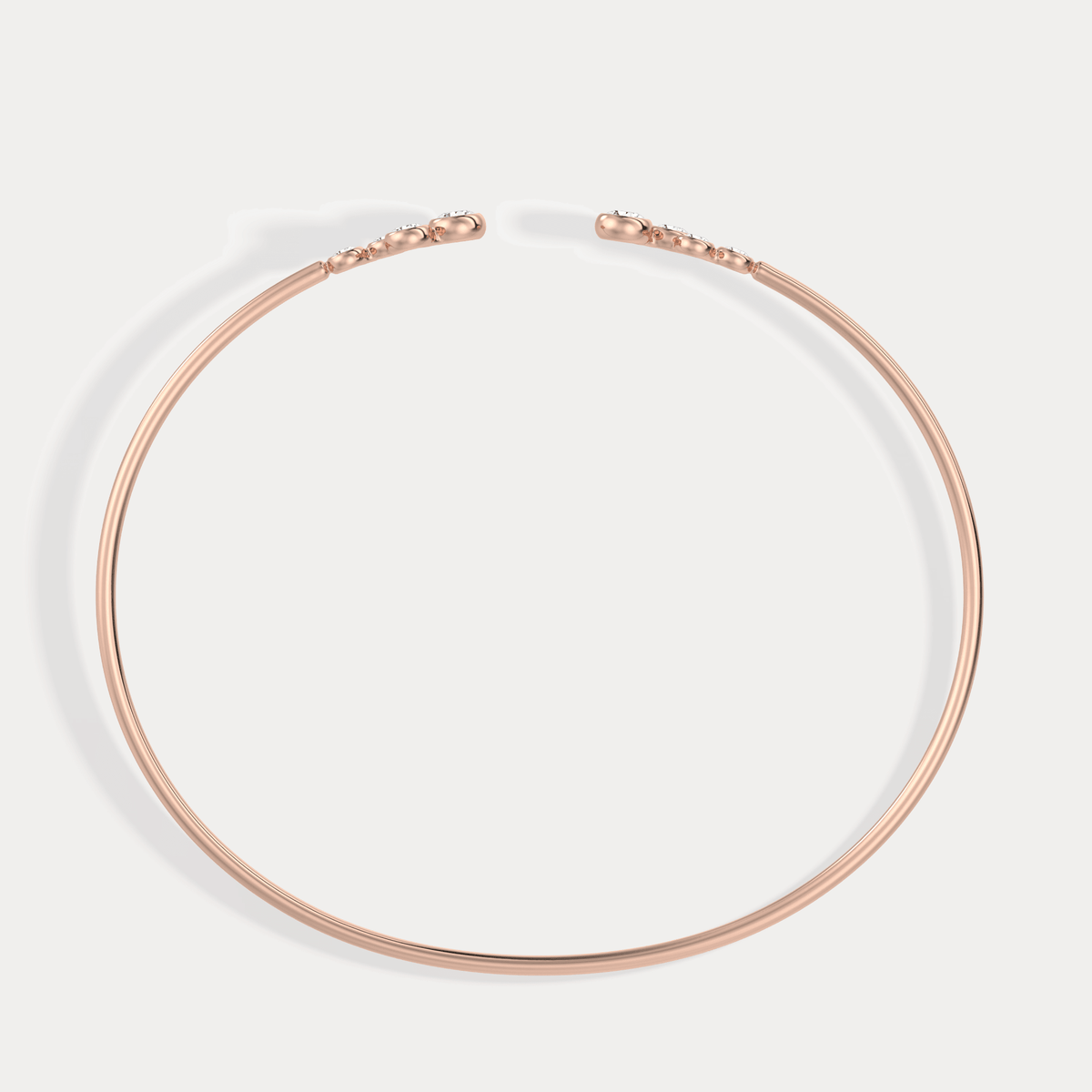 Bubble Lab - Grown Diamond Open Cuff Bangle in 14K Gold/Platinum - Bracelets