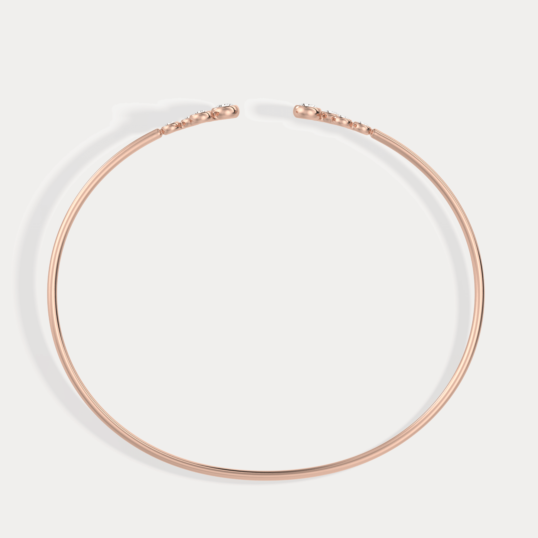 Bubble Lab - Grown Diamond Open Cuff Bangle in 14K Gold/Platinum - Bracelets