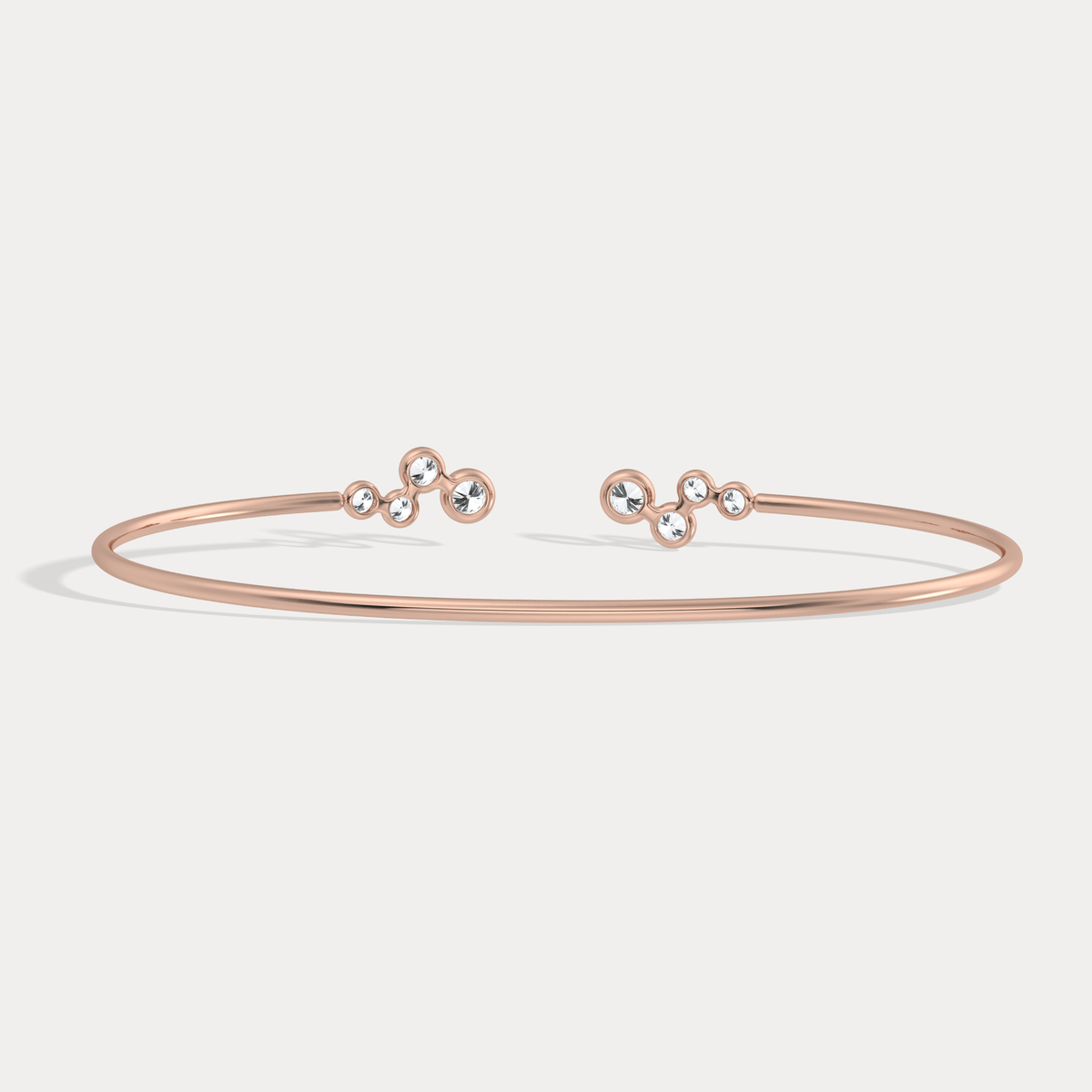 Bubble Lab - Grown Diamond Open Cuff Bangle in 14K Gold/Platinum - Bracelets