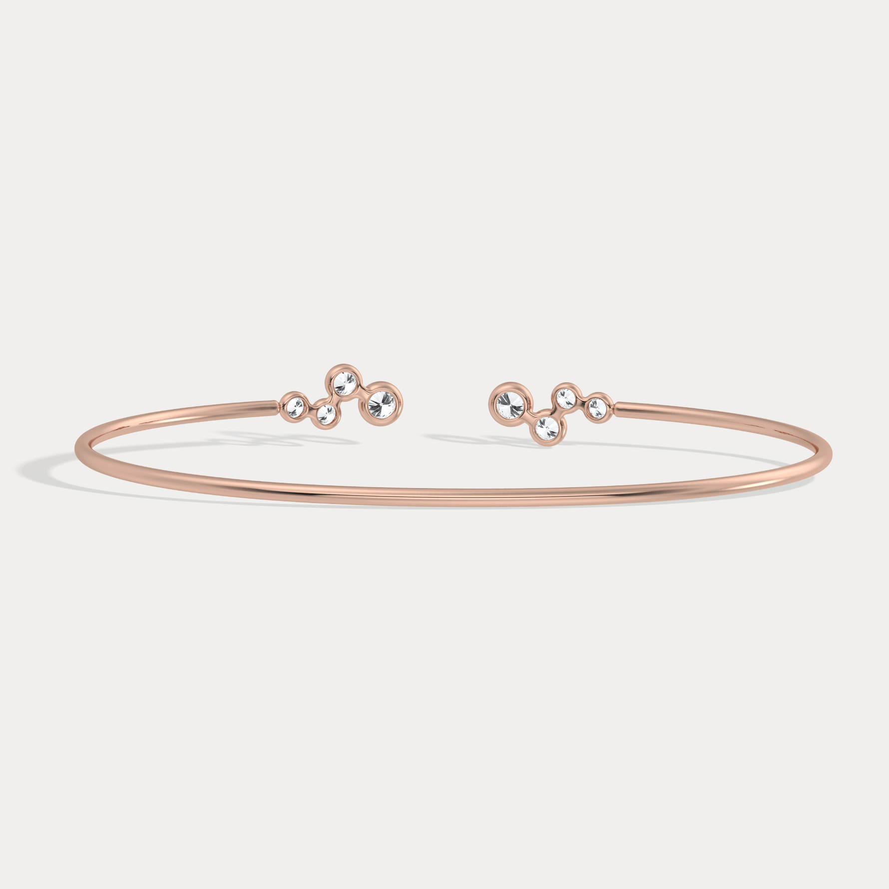 Bubble Lab - Grown Diamond Open Cuff Bangle in 14K Gold/Platinum - Bracelets