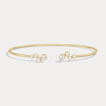 Bubble Lab - Grown Diamond Open Cuff Bangle in 14K Gold/Platinum - Bracelets