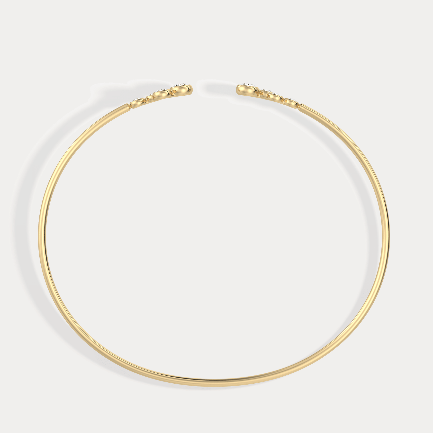 Bubble Lab - Grown Diamond Open Cuff Bangle in 14K Gold/Platinum - Bracelets