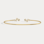 Bubble Lab - Grown Diamond Open Cuff Bangle in 14K Gold/Platinum - Bracelets