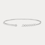 Graduated Lab - Grown Diamond Open Cuff Bangle in 14K Gold/Platinum - Bracelets