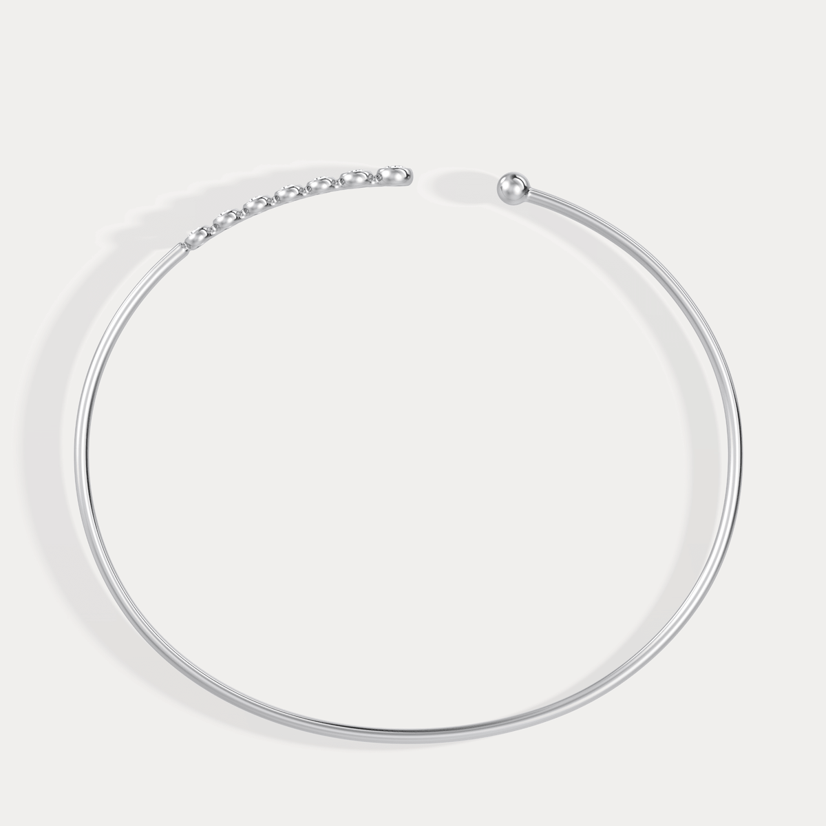 Graduated Lab - Grown Diamond Open Cuff Bangle in 14K Gold/Platinum - Bracelets