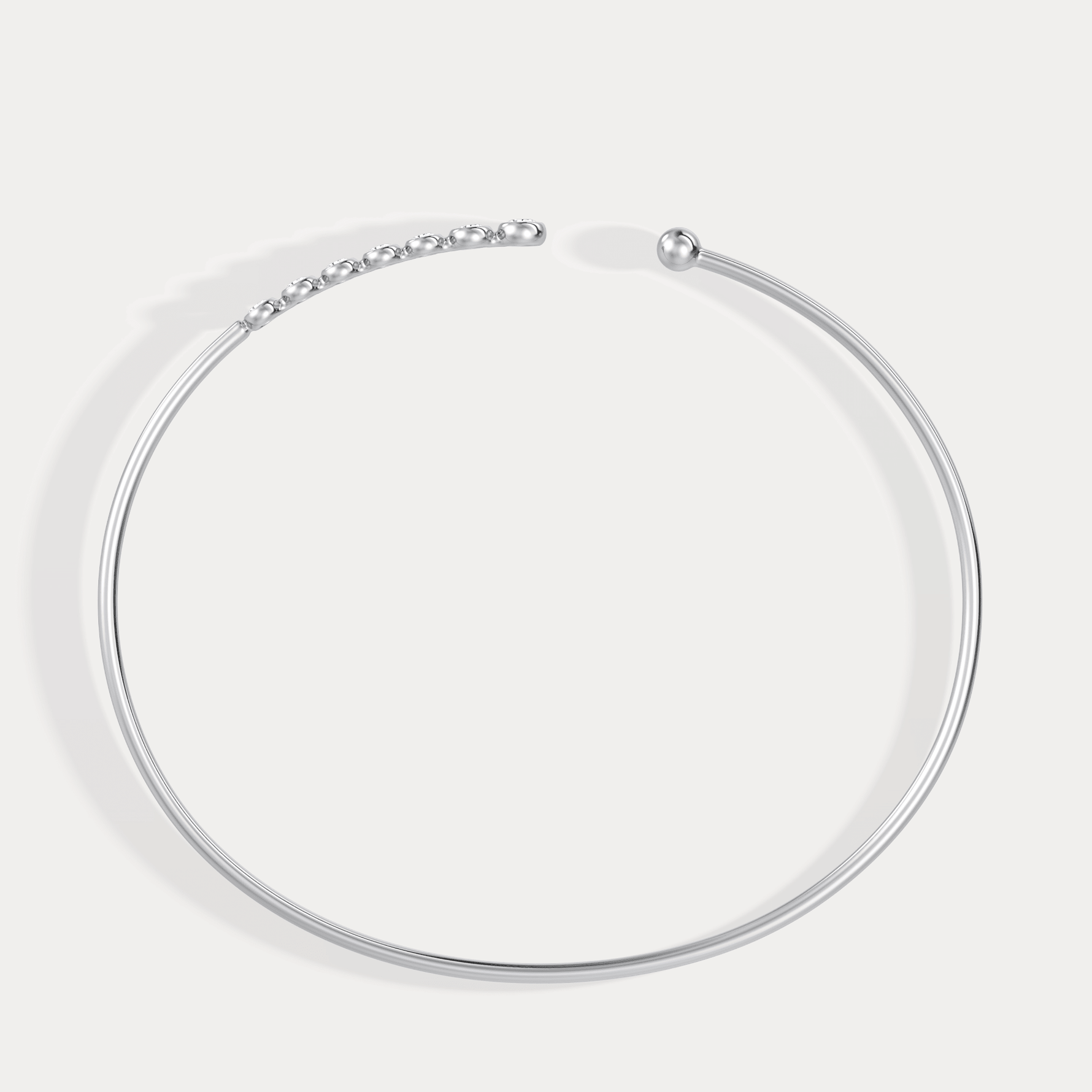 Graduated Lab - Grown Diamond Open Cuff Bangle in 14K Gold/Platinum - Bracelets
