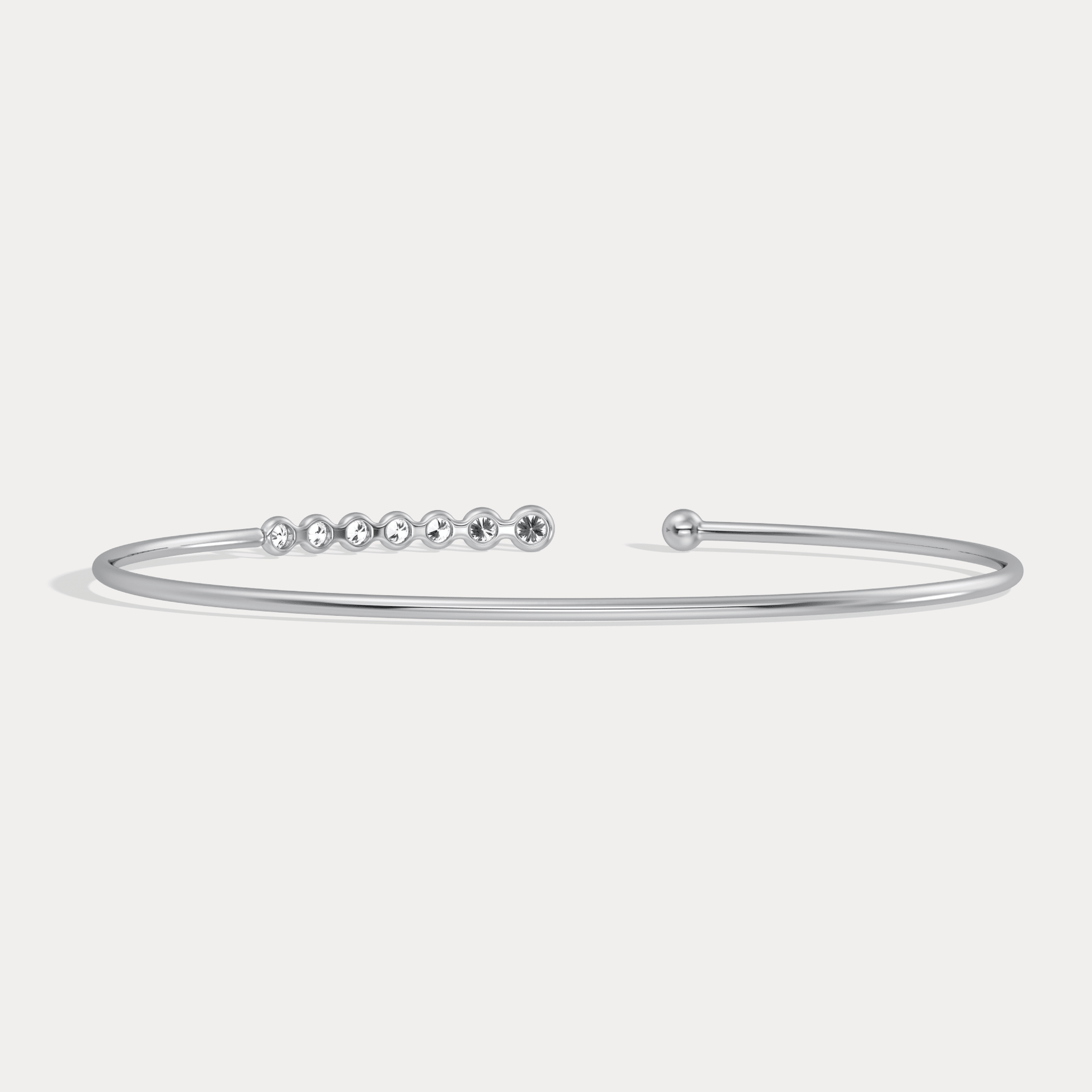 Graduated Lab - Grown Diamond Open Cuff Bangle in 14K Gold/Platinum - Bracelets