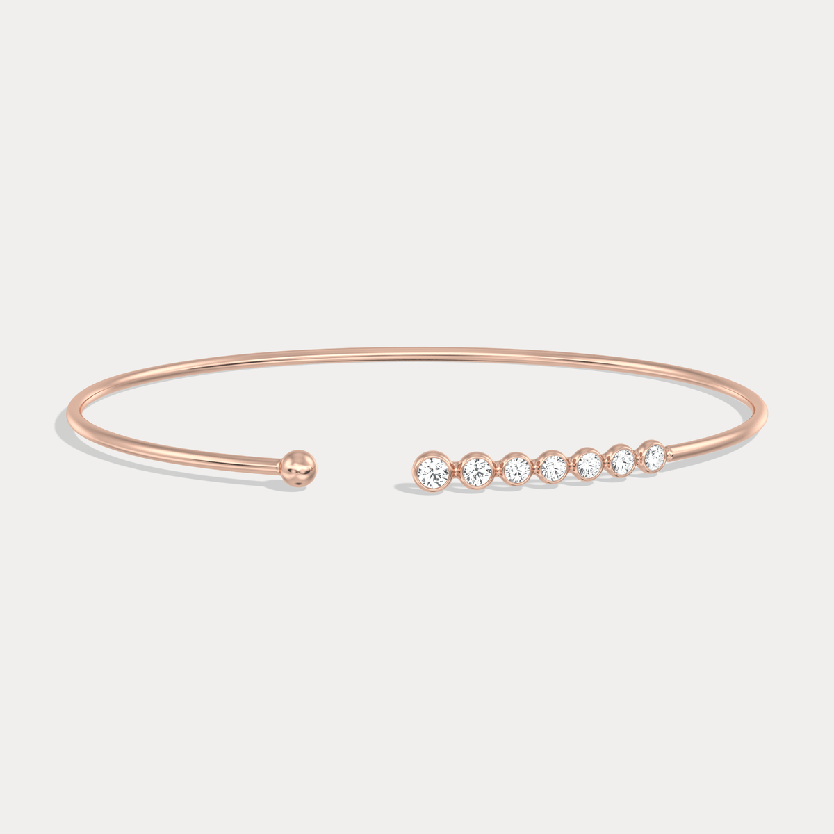 Graduated Lab - Grown Diamond Open Cuff Bangle in 14K Gold/Platinum - Bracelets