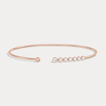 Graduated Lab - Grown Diamond Open Cuff Bangle in 14K Gold/Platinum - Bracelets