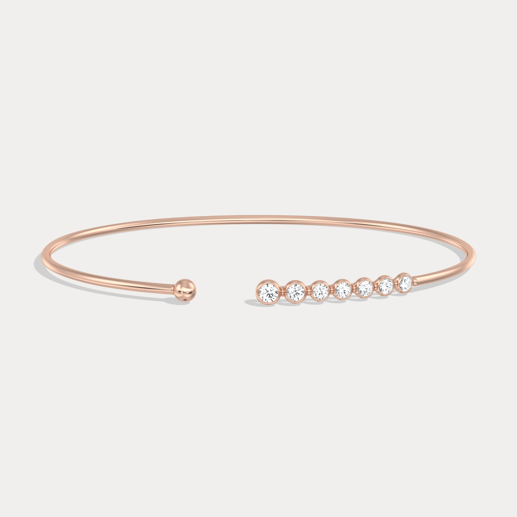 Graduated Lab - Grown Diamond Open Cuff Bangle in 14K Gold/Platinum - Bracelets