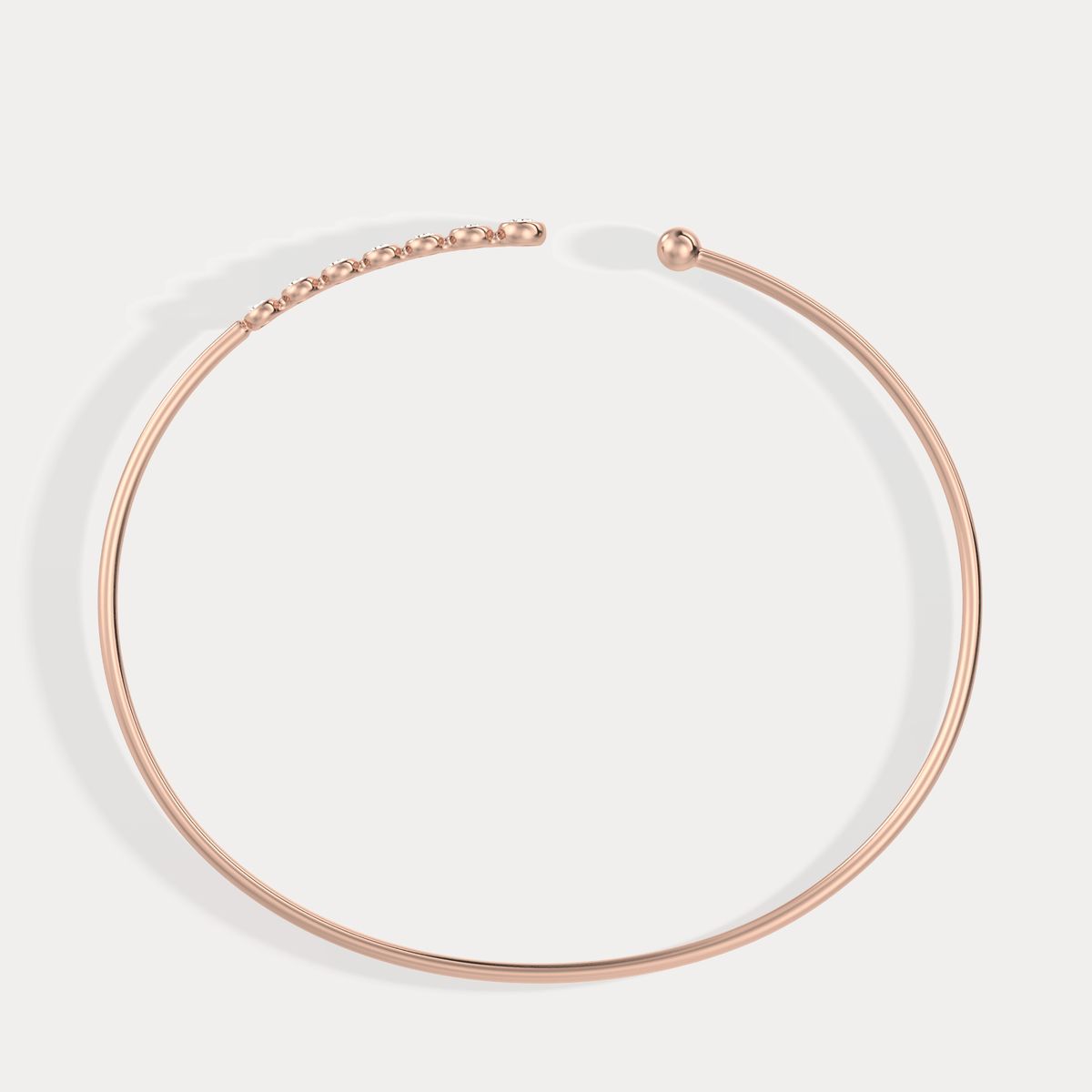 Graduated Lab - Grown Diamond Open Cuff Bangle in 14K Gold/Platinum - Bracelets