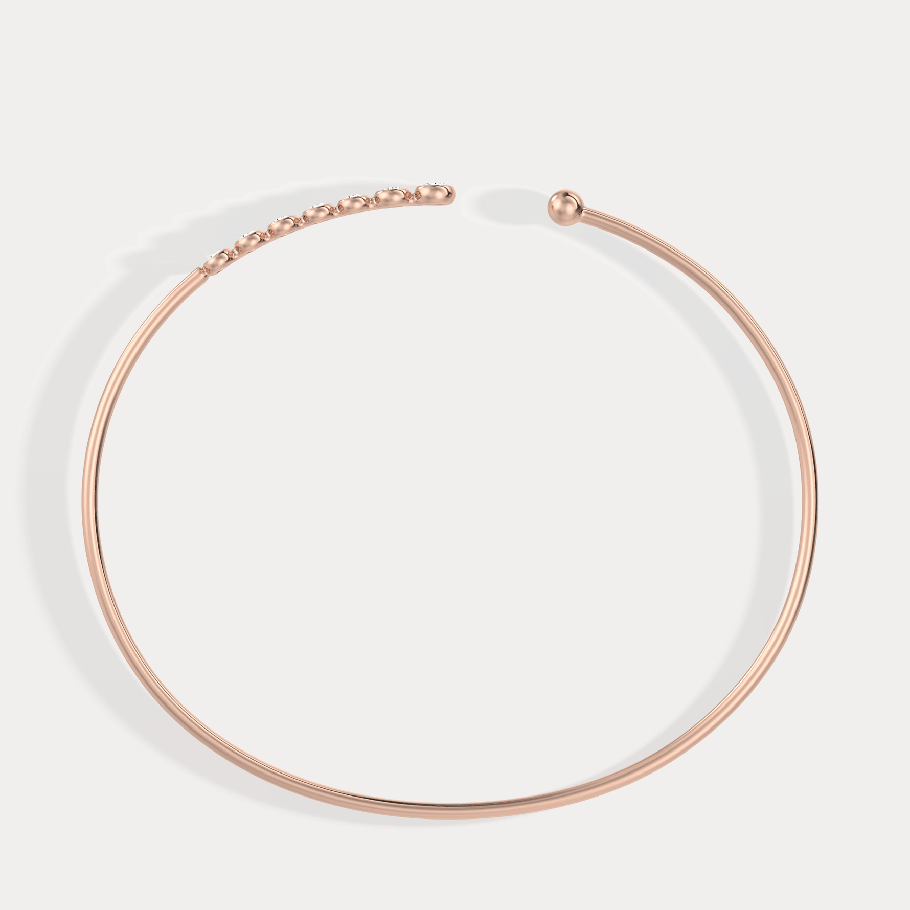 Graduated Lab - Grown Diamond Open Cuff Bangle in 14K Gold/Platinum - Bracelets
