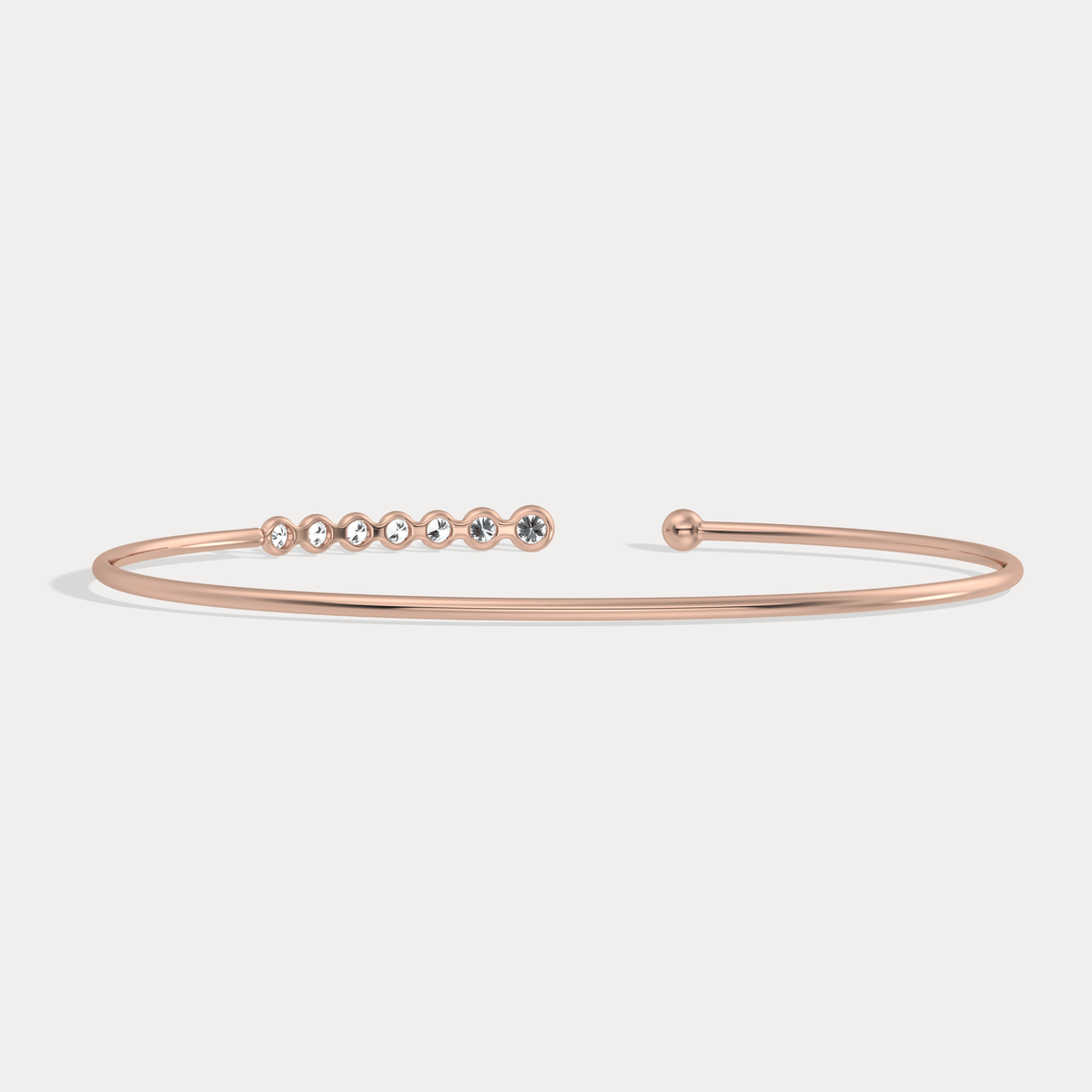 Graduated Lab - Grown Diamond Open Cuff Bangle in 14K Gold/Platinum - Bracelets