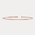 Graduated Lab - Grown Diamond Open Cuff Bangle in 14K Gold/Platinum - Bracelets