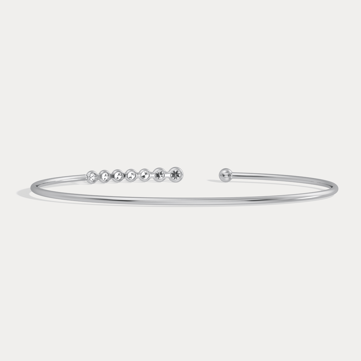 Graduated Lab - Grown Diamond Open Cuff Bangle in 14K Gold/Platinum - Bracelets