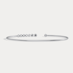 Graduated Lab - Grown Diamond Open Cuff Bangle in 14K Gold/Platinum - Bracelets