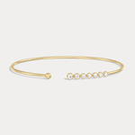 Graduated Lab - Grown Diamond Open Cuff Bangle in 14K Gold/Platinum - Bracelets