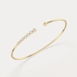 Graduated Lab - Grown Diamond Open Cuff Bangle in 14K Gold/Platinum - Bracelets