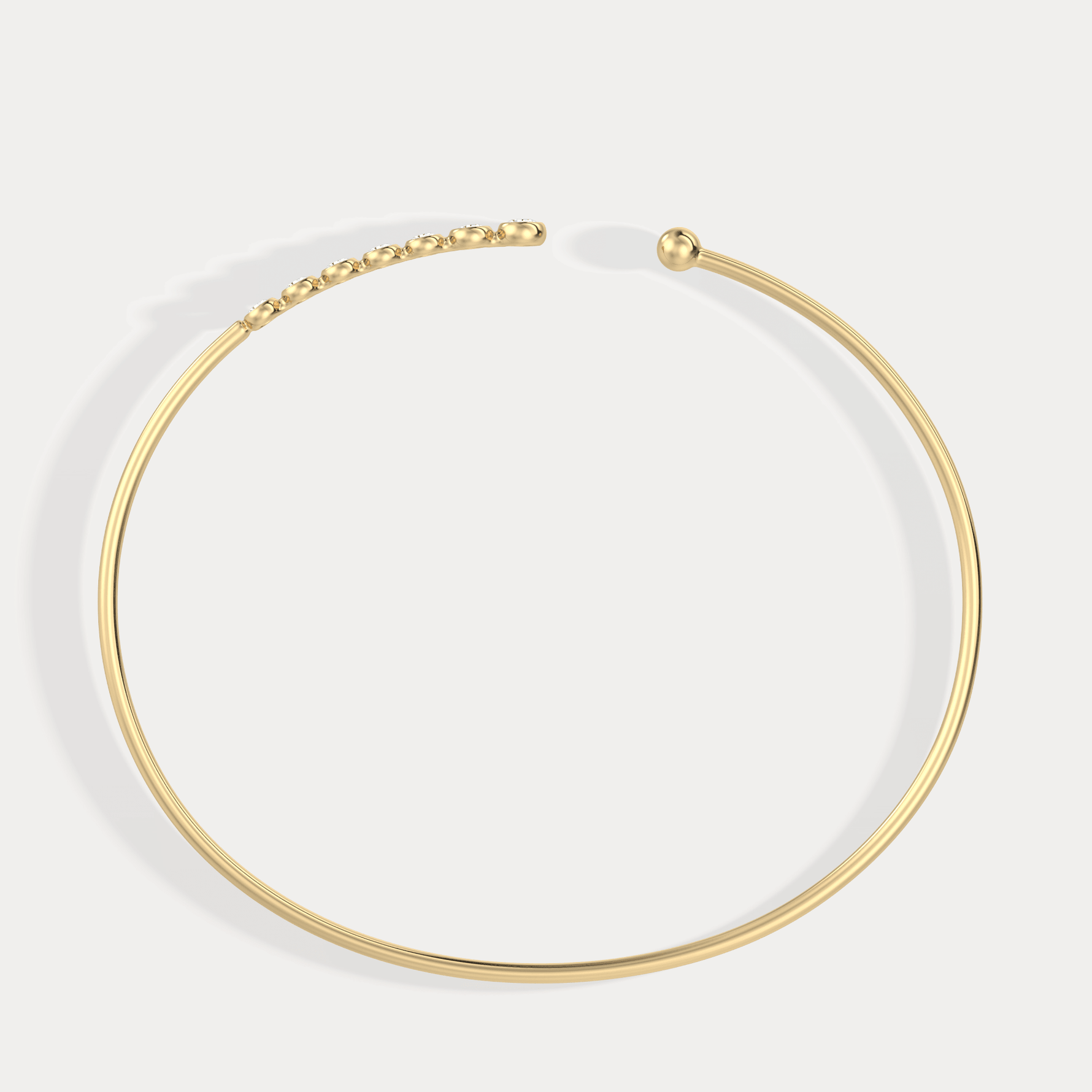 Graduated Lab - Grown Diamond Open Cuff Bangle in 14K Gold/Platinum - Bracelets