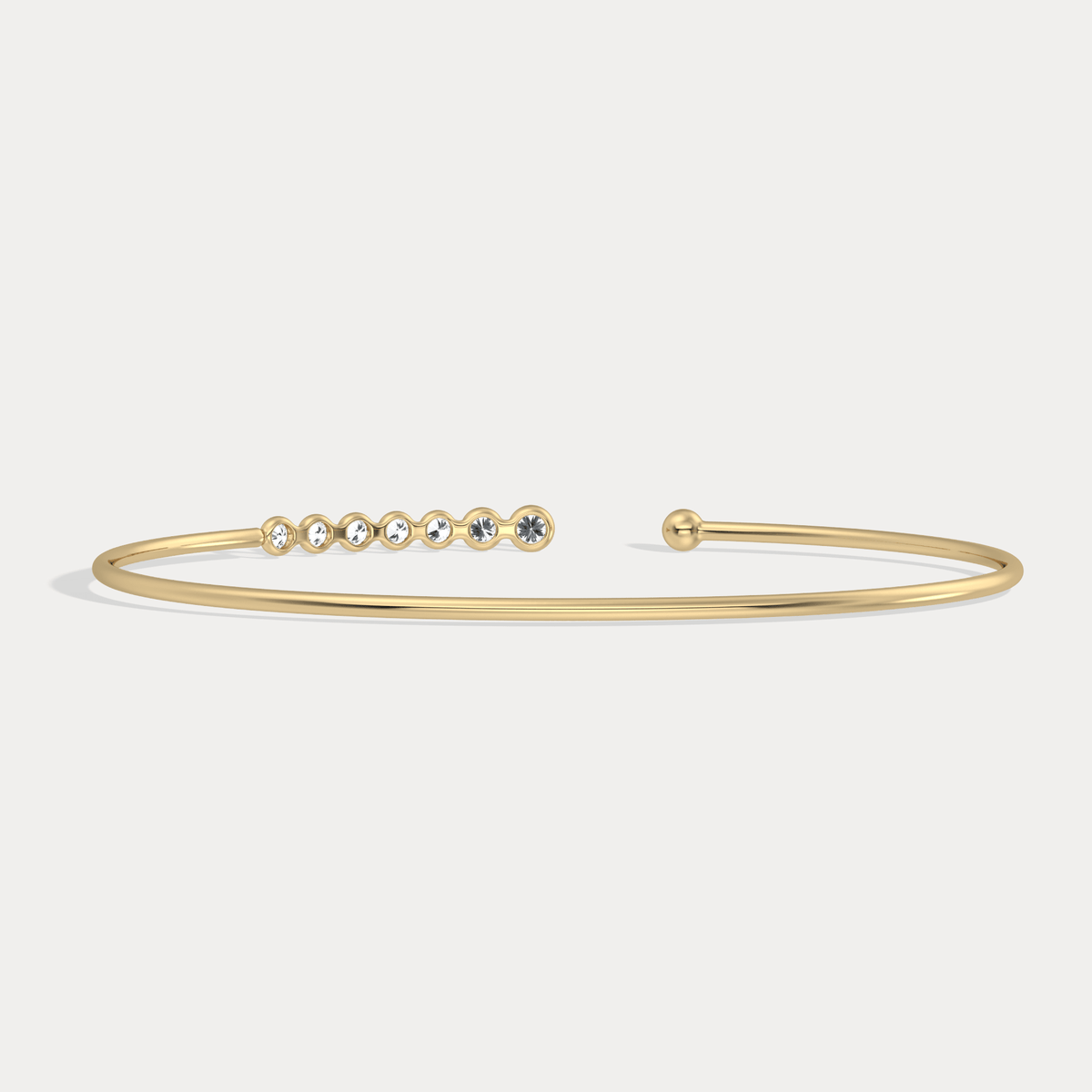 Graduated Lab - Grown Diamond Open Cuff Bangle in 14K Gold/Platinum - Bracelets