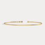 Graduated Lab - Grown Diamond Open Cuff Bangle in 14K Gold/Platinum - Bracelets