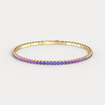 Lab - Grown Sapphire Flexible Bangle Bracelet in 14K Yellow Gold - Bracelets